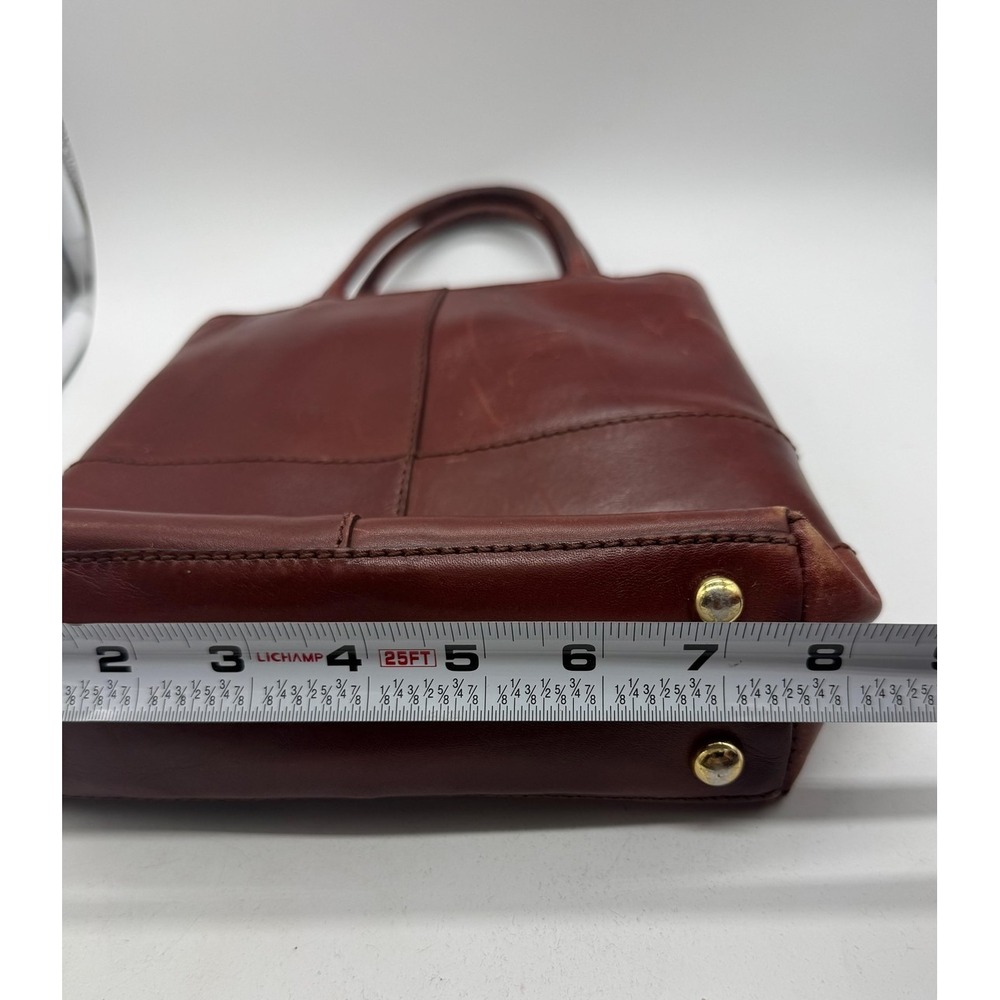 Etienne Aigner Satchel Bag Womens Small Brown Leather Top Handle Logo Purse - Picture 11 of 12